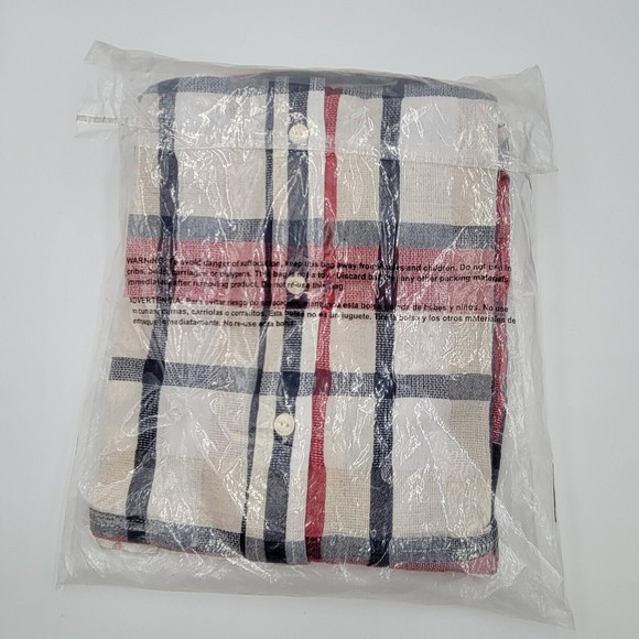 Jachs New York Men's Size Small Flannel Shirt Plaid Red Long Sleeve Button Down - Picture 9 of 14